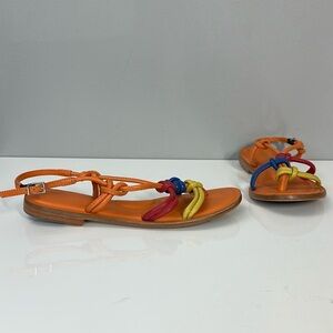 Free People Golo Forget Me Knot Multicolored Leather Sandals Size 8.5